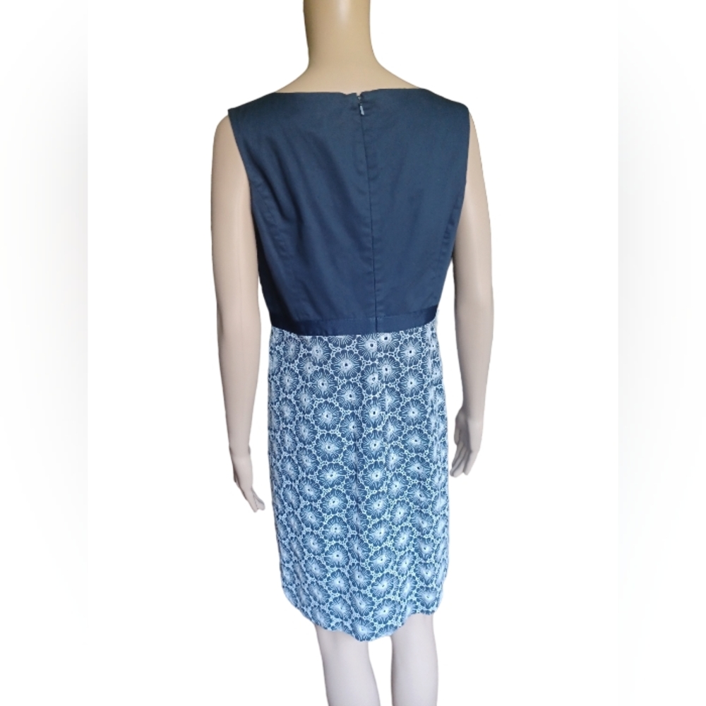 Vineyard Vines Womens Sleeveless Navy Dress Knee Length Embroidered Size 10 - Picture 7 of 11